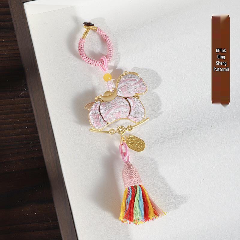Handmade Year of the Horse Brocade Keychain Ornament