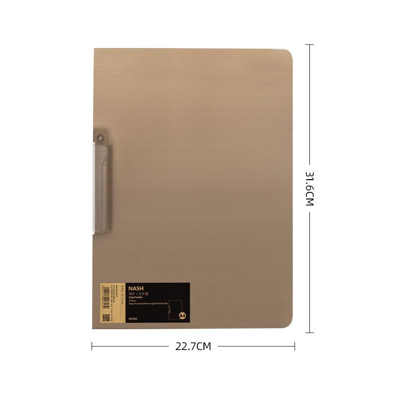 A4 Folder Student Test Paper Buggy Bag Writing Pad Office Supplies Bill Information Contract Clip Organize Fantastic Coffee Translucent-Single Pack