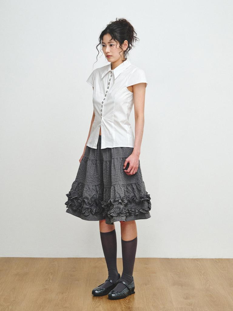 Peullijeupeulojegteu Can_Can Frill Skirt, Charcoal