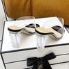 Women's Chunky Heel Summer Slippers: Transparent One-Strap, Crystal High Heel, Half-Slippers for Outdoor Wear