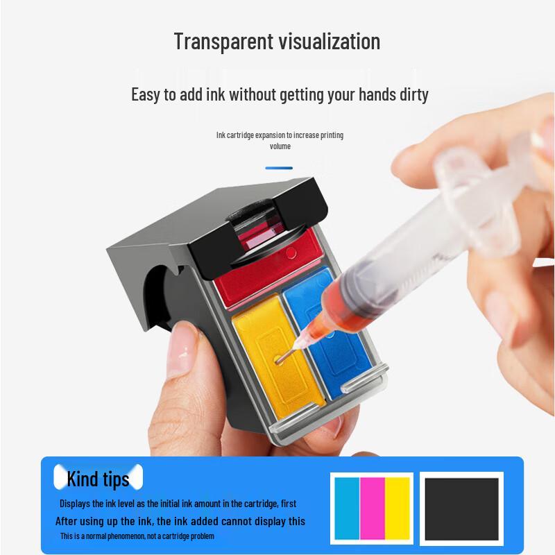 V4INK 803 Wiederbefüllbare Farb-Tintenpatrone für HP Drucker