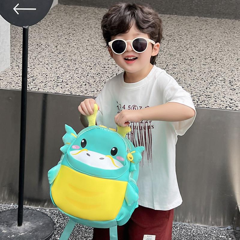 Adorable Unisex Oxford Cloth Kids Backpack With Animal Cartoon Design For School