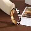 DIEZI Bohemian Sweet Enamel Flower Wide Bangles For Women Men Exaggerated Fashion Gold Color Bangles Bracelets Gift Jewelry