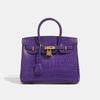 25cm Borsa Birkin Classica Moda Motivo Coccodrillo Lusso Donna Grande Capacità Tote Spalla a Tracolla Borsa Media Materiale PU Morbido Chiusura con Fibbia