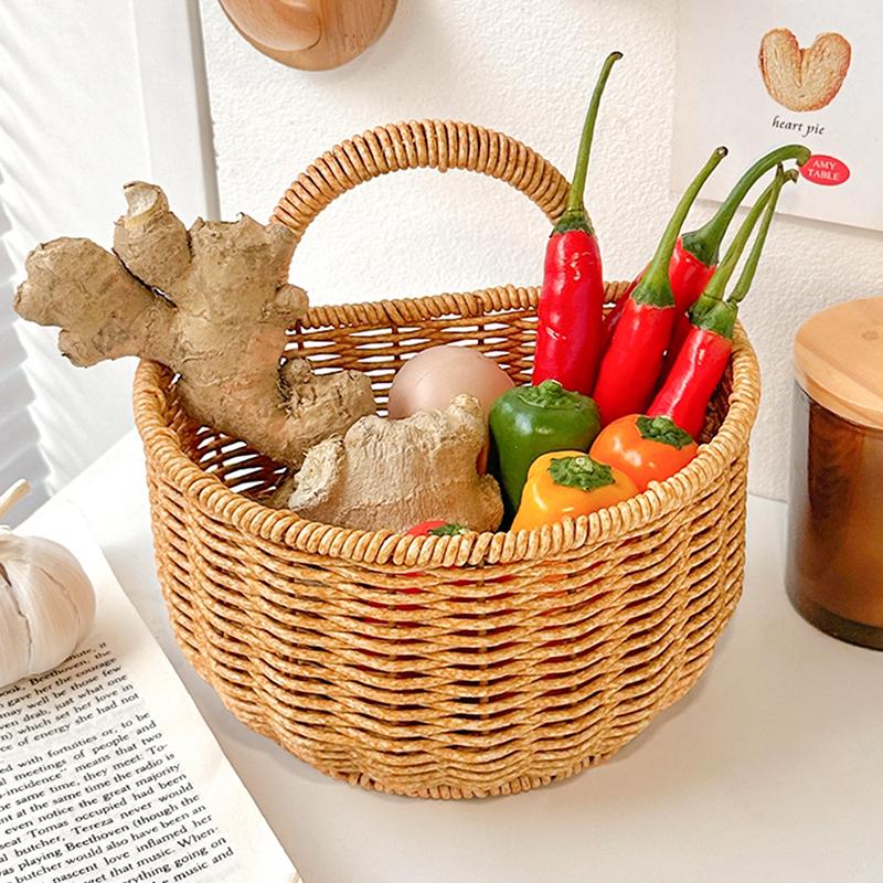 Wandhängender Aufbewahrungskorb Behälter Dekokorb Handgewebter Küchenaufbewahrungskorb Für Garten Blumentopf Wohnzimmer