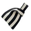 Shopping Bag Grocery Bag Strip Pattern Large Capacity Foldable Resuable Woven Purse Bag for Daily Travel Black White