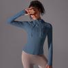 Nessaj Zipper Yoga Shirts With Thumb Hole Women High Elastic Sports Shirts Solid Colour Fitness Long Sleeve Tops