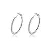 Rockyu Jewelry Brand Popular Hoop Earrings Women's Platinum Ring Earrings 2cm 3.5cm Zirconia Simple Sparkling Earrings Birthday Kimono Popular