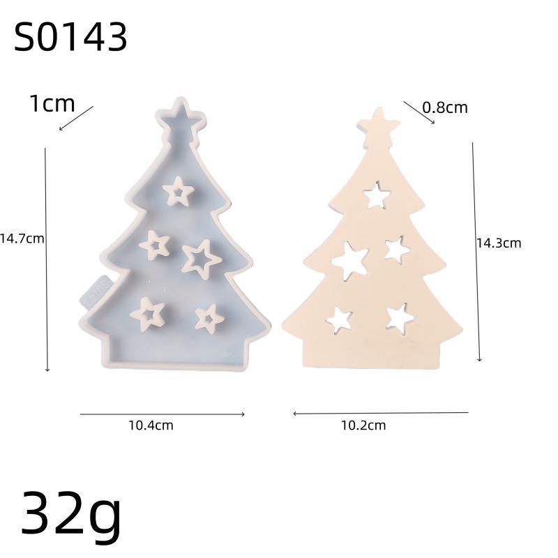 New Pemegang Lilin Sisipan Pokok Krismas Acuan Silikon Pemegang Lilin Tealight Pokok Bintang Acuan Plaster Acuan Hiasan Hiasan