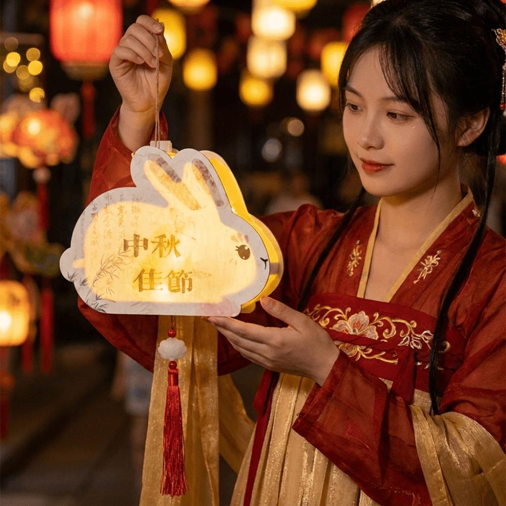 Handmade Children's Rabbit Lantern Cartoon Bunny Handmade Lamp Photography Props