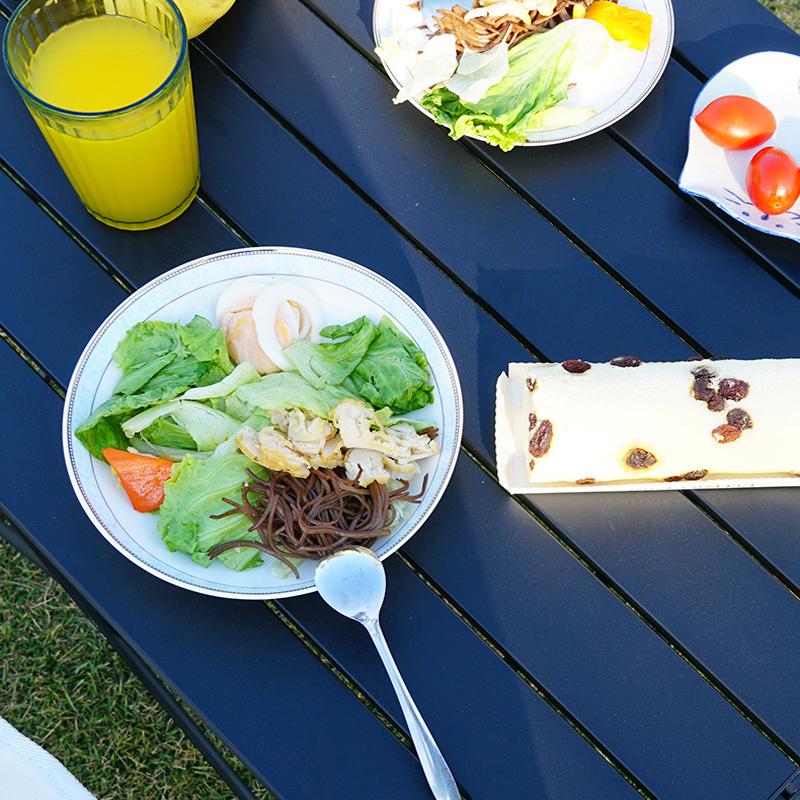 Outdoor Folding Table Portable Aluminum Alloy Picnic Chicken Rolls Table Lightweight Camping Table Picnic Table Chair Barbecue Table