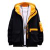 Tasahaya Men's Winter Hoodie, Hip Hop Streetwear, Harajuku Style, Full Zip, Windproof, Lightweight, Casual (8XL, Black)