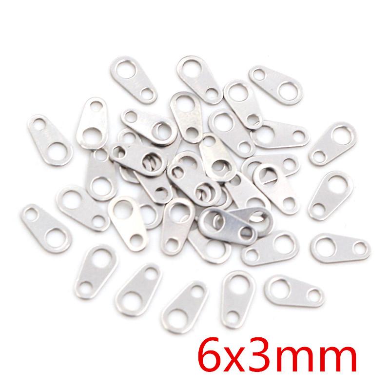100 pcs Stainless Steel Tail Chain Tags for DIY Jewelry, 10-20g Pendant Accessories