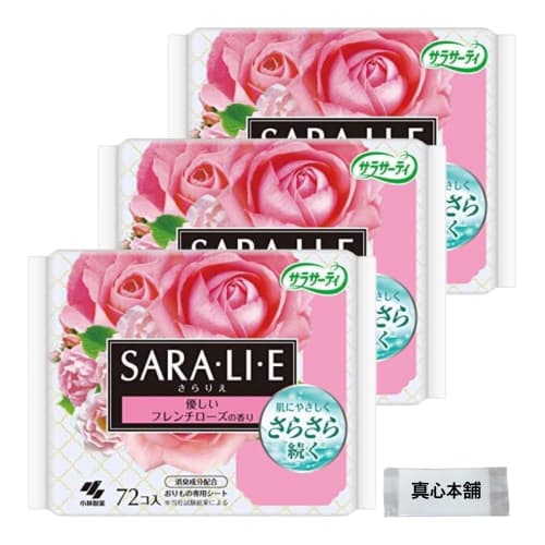 Bulk Purchase: Sarasaty Sararie SARAELIEE Panty Liners, Gentle French Rose Scent, 72 Sheets per Pack, Set of 3, with Deodorizing Ingredients