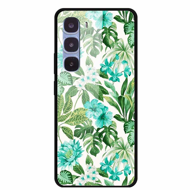 Funda de Lujo Para Infinix Hot 60 Pro X6885 Cubierta de Cristal Templado para Fundas de Teléfono Infinix Hot 60 Pro Animales de Moda Protectora Funda