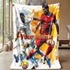 Coperta in Flanella Personalizzata con Nome Cristiano Ronaldo Logo Calcio Coperta Plaid in Pile Personalizzata Regalo Speciale per Divano Camera da Letto Casa