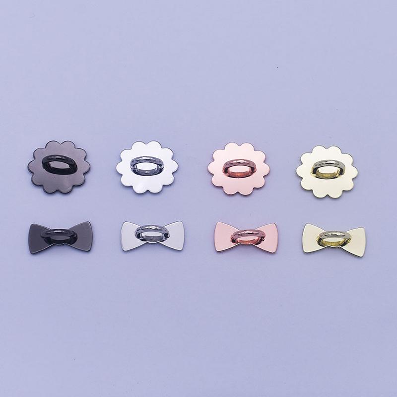 New 2/4PCS Adhesive Metal Stars Moon Bow Phone Charm Holder Phone Case Finger Ring Stand Hook Buckle Charm Clasp Accessor String 5