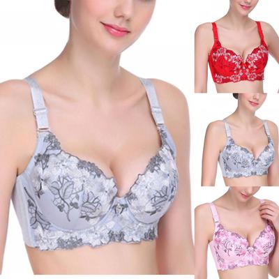 Nahtloser Soft-Support-BH für Damen mit besticktem Blumendesign Vollschalen-Bügel-BH mit verlängerten Seitenflügeln für verbesserten Halt und Komfort