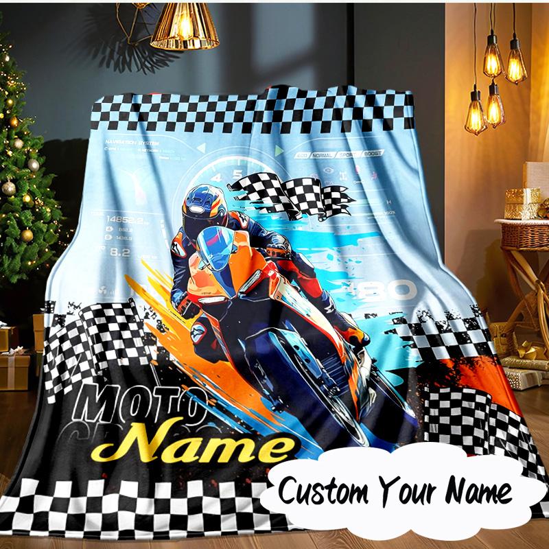 Custom Name Cartoon off-road vehicle truck Blanket Ideal Bedding Blanket Perfect for Travel, Camping, Living Rooms,Offices, Sofas, Fan Christmas gift