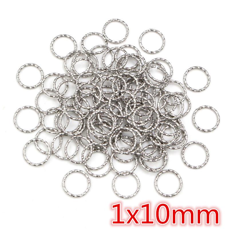 50pcs Stainless Steel 1/1.2mm Thick 6 8 10 12 14mm Twist Open Jump Rings for DIY Jewelry Making Findings for Earrings Necklace