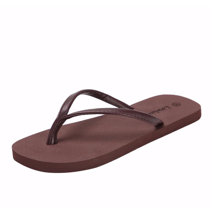 

Новые шлепанцы, натирающие пальцы ног, пара, на плоской подошве, нескользящие, повседневные, пляжные тапочки, женские летние сандалии 45 коричневый