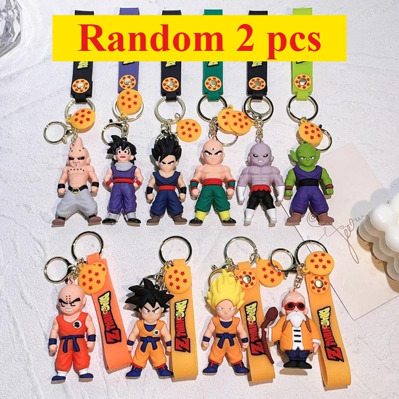 Dragon Ball Keychain Z Son Goku Vegeta Piccolo for Backpack Keyring Dragon Ball Cosplay Action Figures for Fans