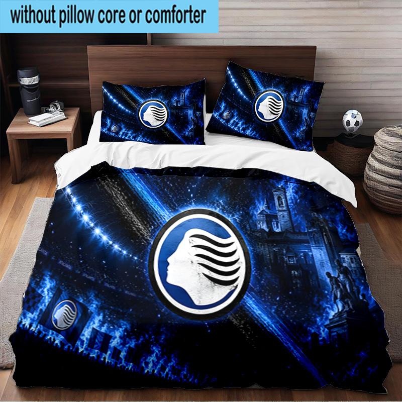 Atalanta Fc Crest 3PCS Print Bedding Set, Includes A Duvet Cover and Two Pillowcases for Bedroom, Dormitory, Suitable for All Seasons