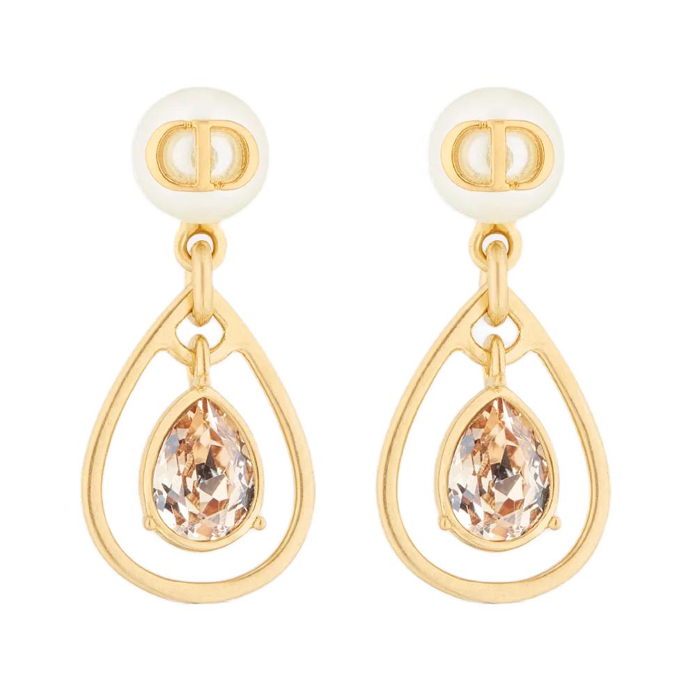 Dior Dewdrop Design Resin Pearl Earrings Women Earrings Gold E4035WOMCY_D01L