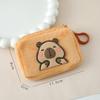 Cute Mini Capybara Coin Purse Cartoon Zipper Wallet Round Pouch Pendant Headphone Storage Bag