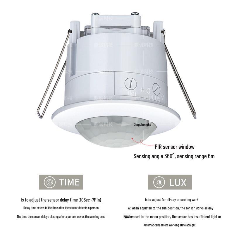 Intelligent Dimmable LED Ceiling Light with Embedded Infrared Motion Sensor
