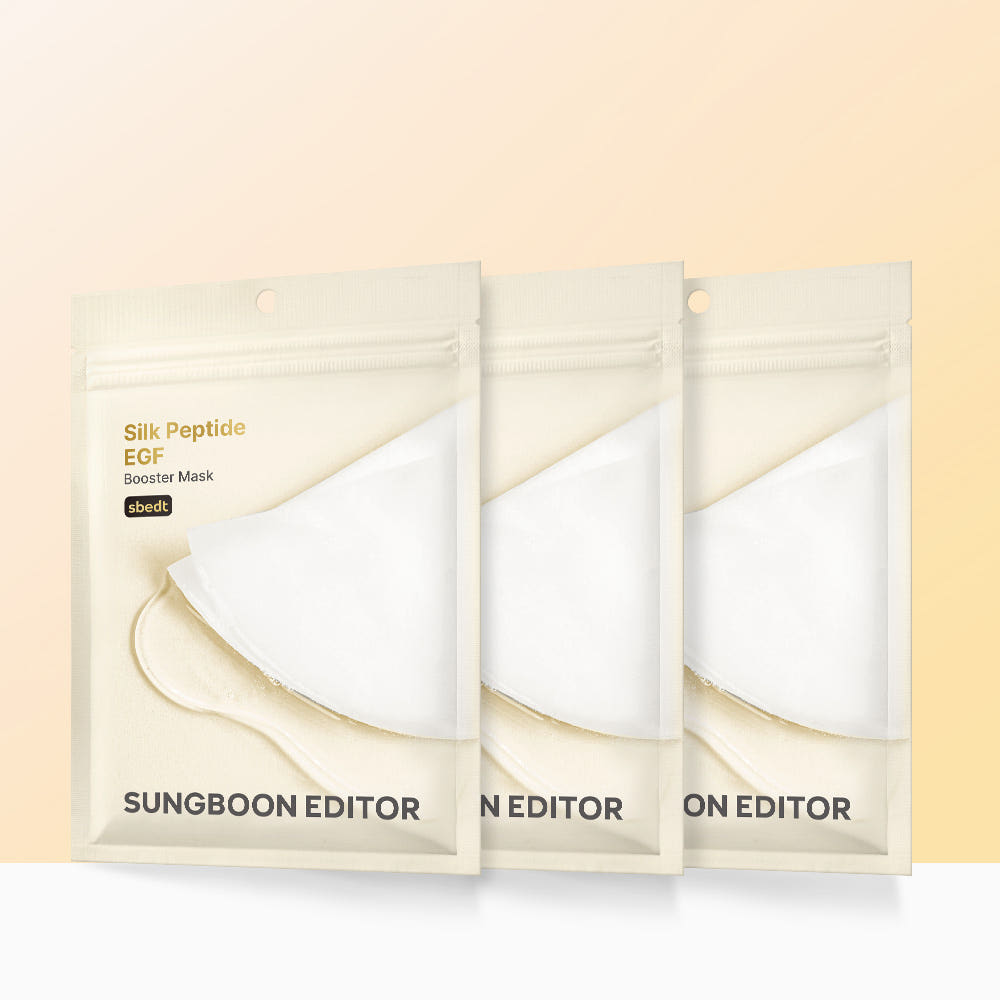 SUNGBOON EDITOR Zijdepetide EGF Booster Mask 7 Vel Koreaanse Verstevigend & Elastisch Gezicht Sheet Mask 1ea