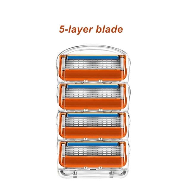 New 4 Pieces Shaver 5-Layer Blade for Men's Facial Care Men's Razor Steel Blade Safe And Smooth