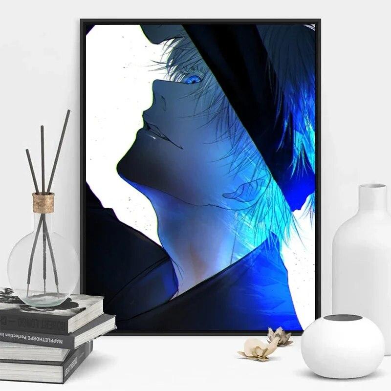 Japanese Classic Anime Jujutsu Kaisen Six Eyes Gojo Satoru Posters Prints Pictures Canvas Painting Wall Home Room Bar Decoration