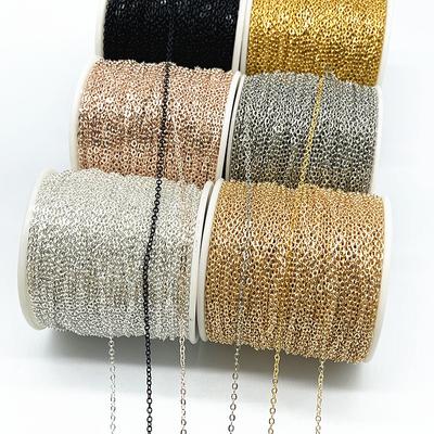 5yards/lot Golded/silvered/bronze Plated Necklace Chain for Jewelry Making Findings DIY Necklace Chains Materials Handmade