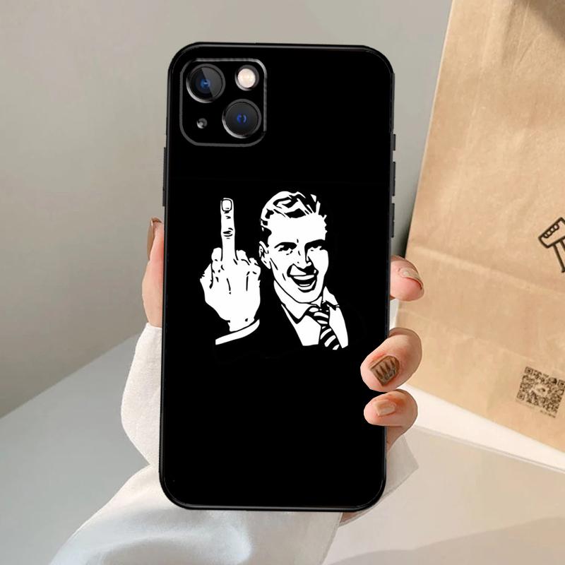 Middle Finger Phone Case For iPhone 17 Air 16 15 14 11 12 13 Pro Max 12 13 mini 15 16 Plus 16e Cover Coque
