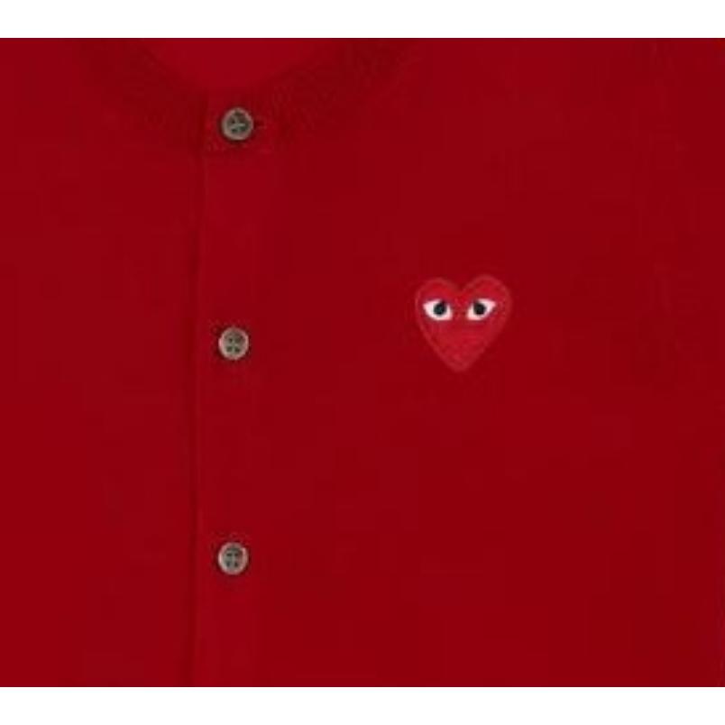 CDG Play Sweaters Unisex Red Crew Neck Moderate Cardigan AX-N007-051-RED