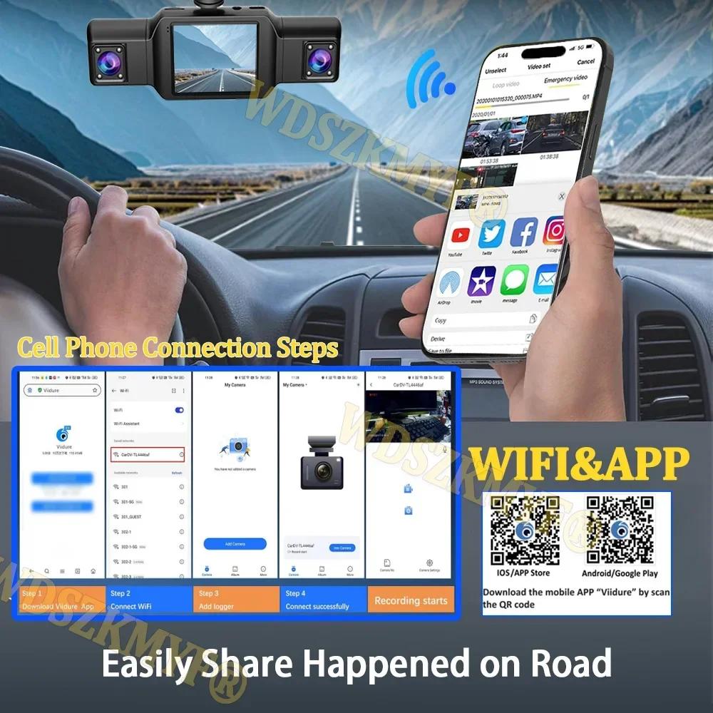 New 4 Lens 360 Degrees Dash Cam Auto WIFI Car DVR 1080P Video Recorder Rear View Camera 24H Parking Monitor Car Assecories