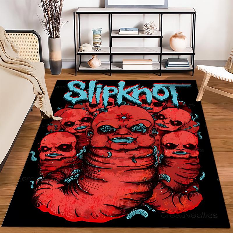 "Slipknot Themed Horror Worm Design Rug - Non-slip rug suitable for living room and bedroom sofas"