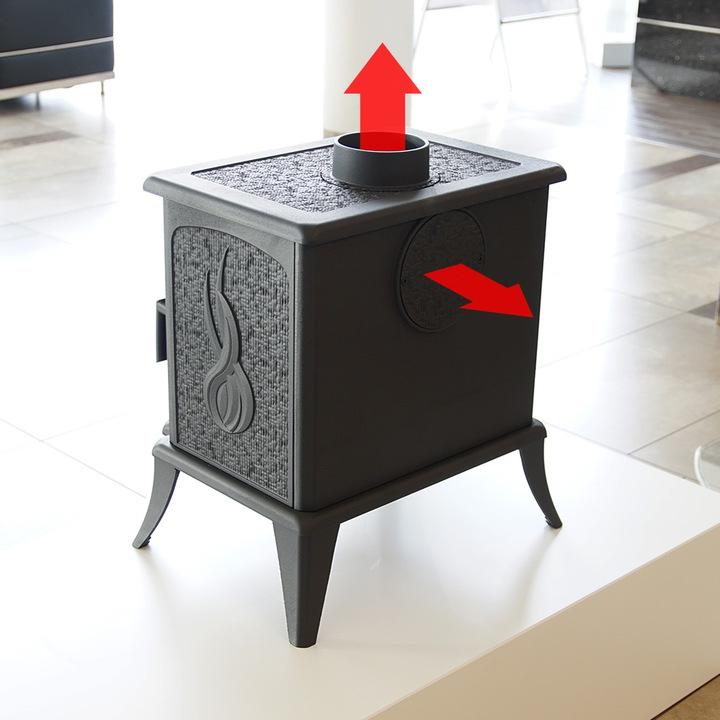 Freestanding Stove Fireplace KRATKI KOZA K7 5kW Ø130 Cast Iron Mounting Kit