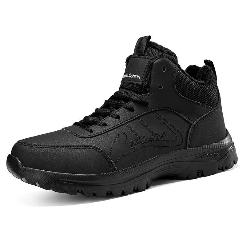 Men's Winter High-Top Thick-Soled Snow Boots - Large Size Casual Plus Velvet Warm Cotton Shoes