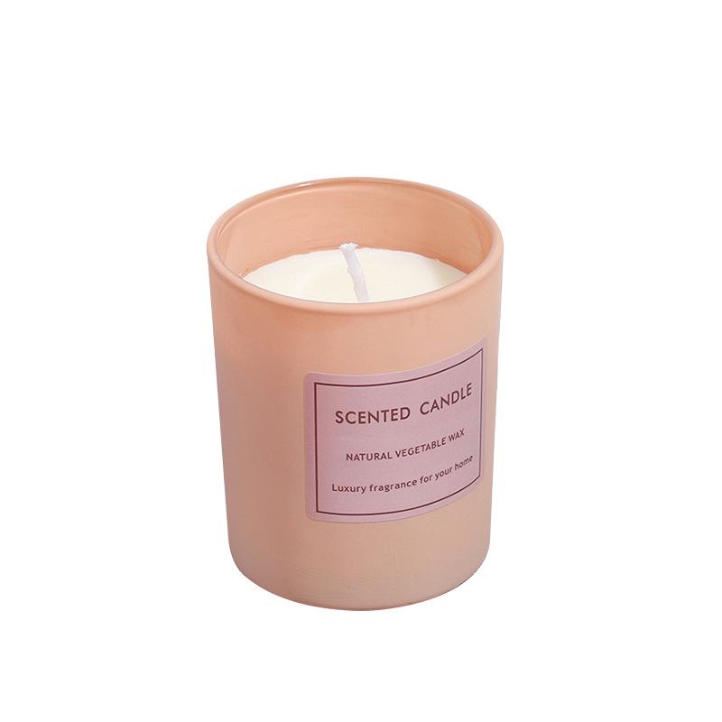 Pink Glass Scented Candle - Valentine's Day Romantic Decor Gift