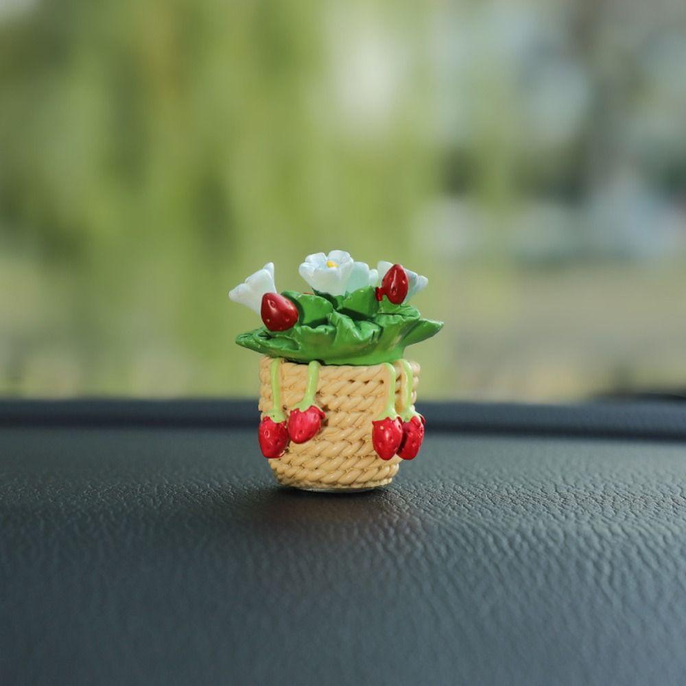 

Tulip Car Ornaments Succulent Cartoon Doll Ornaments Car Dashboard Ornaments Couple Gift style A