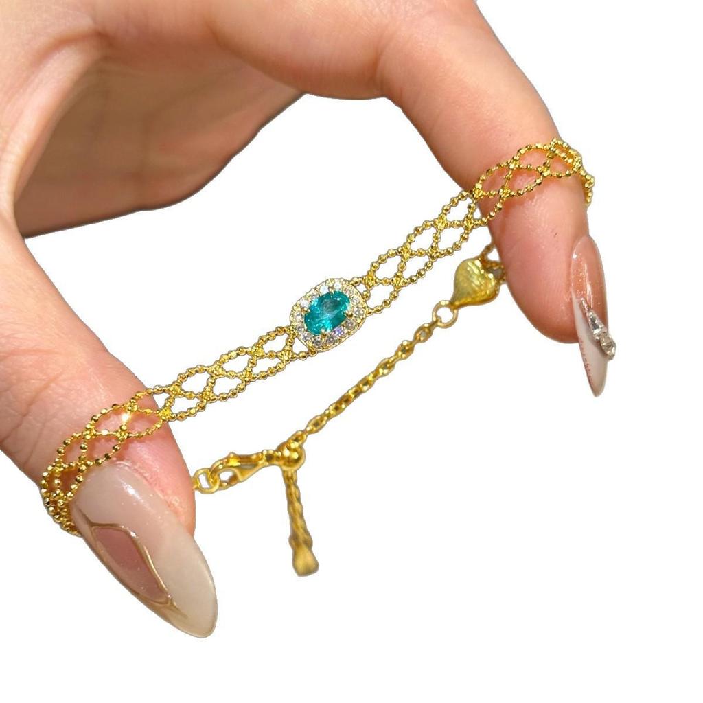 Korean Style Sparkly Zirconia Square Pull-out Bracelet: Chic & Versatile Jewelry for Women