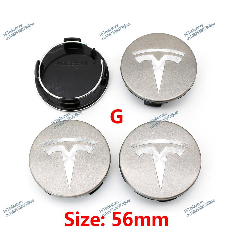 

4PCS ABS 56mm new wheel hub caps hub center caps Morandi color blue gray suitable for Tesla Model Y X S 2023 accessories style 4PCS