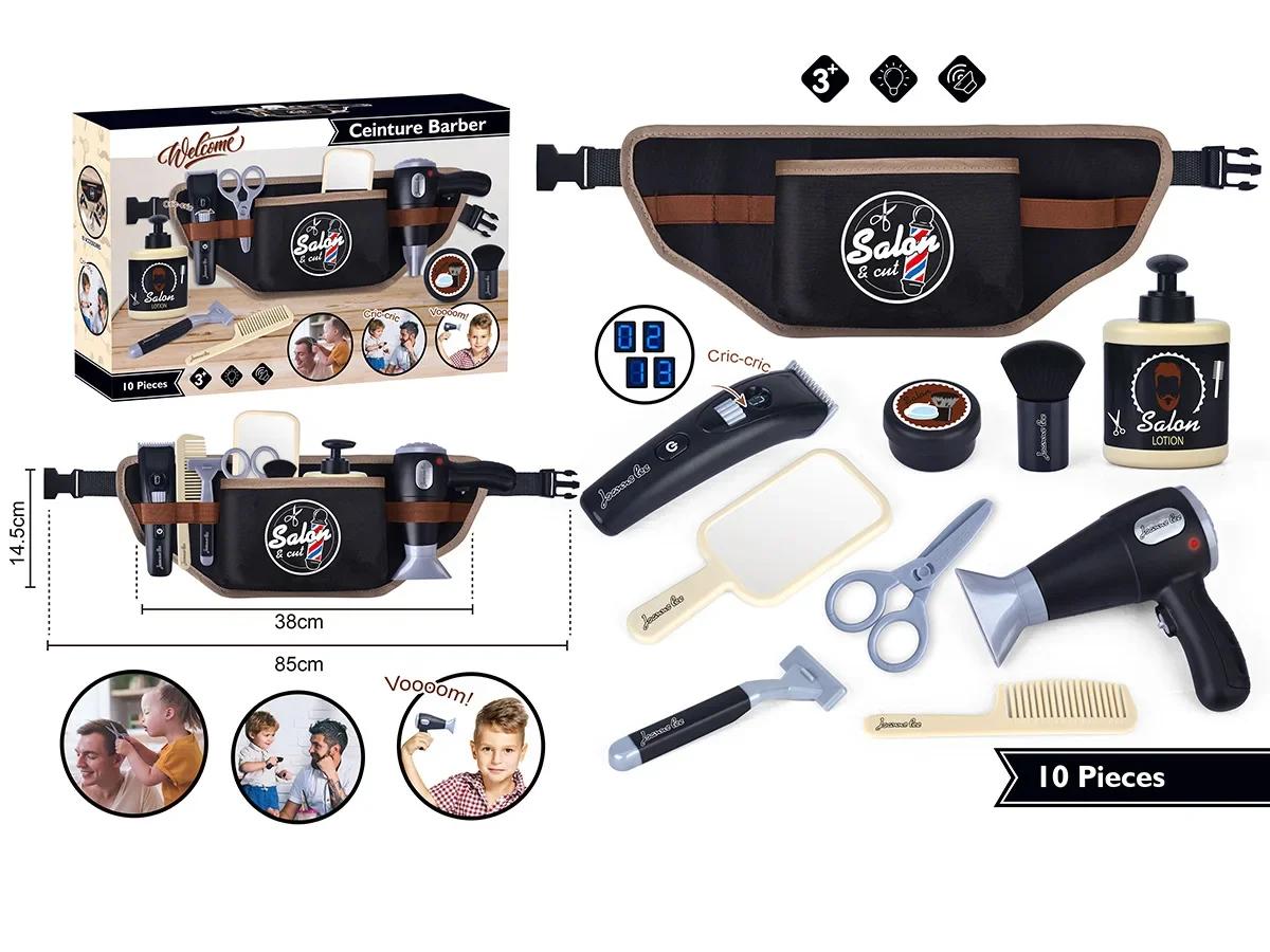 Rollenspiel Spielzeug Kinder Simulation Haarschnitt Spielzeug Friseursalon Rasierset Puzzle Kleinkind Spielzeug Für Jungen Geburtstagsgeschenke gray