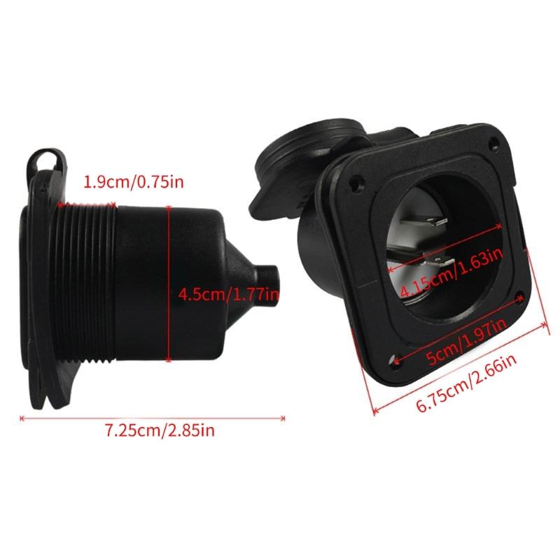 Waterproof Mains Inlet Socket Secure Locking Mechanism Plastic Flush Mount Socket 125V 15A for Motorhomes & Trailers
