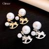 Korean temperament natal pony pearl earrings earrings fashionable exquisite personalized earrings