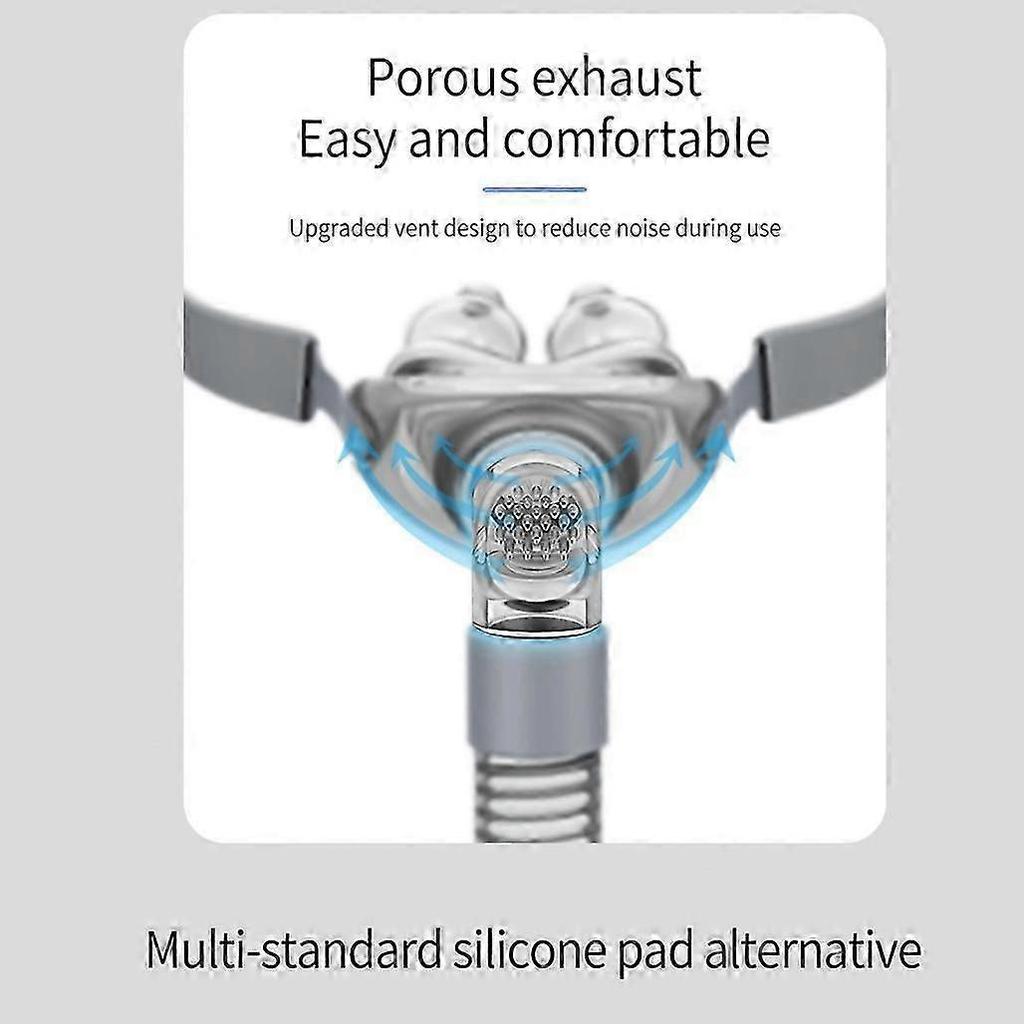 Maschera Nasale CPAP BMC-P2 con Set di Fasce S M L per il Trattamento del Russamento e dell'Apnea Notturna Terapia Comfort