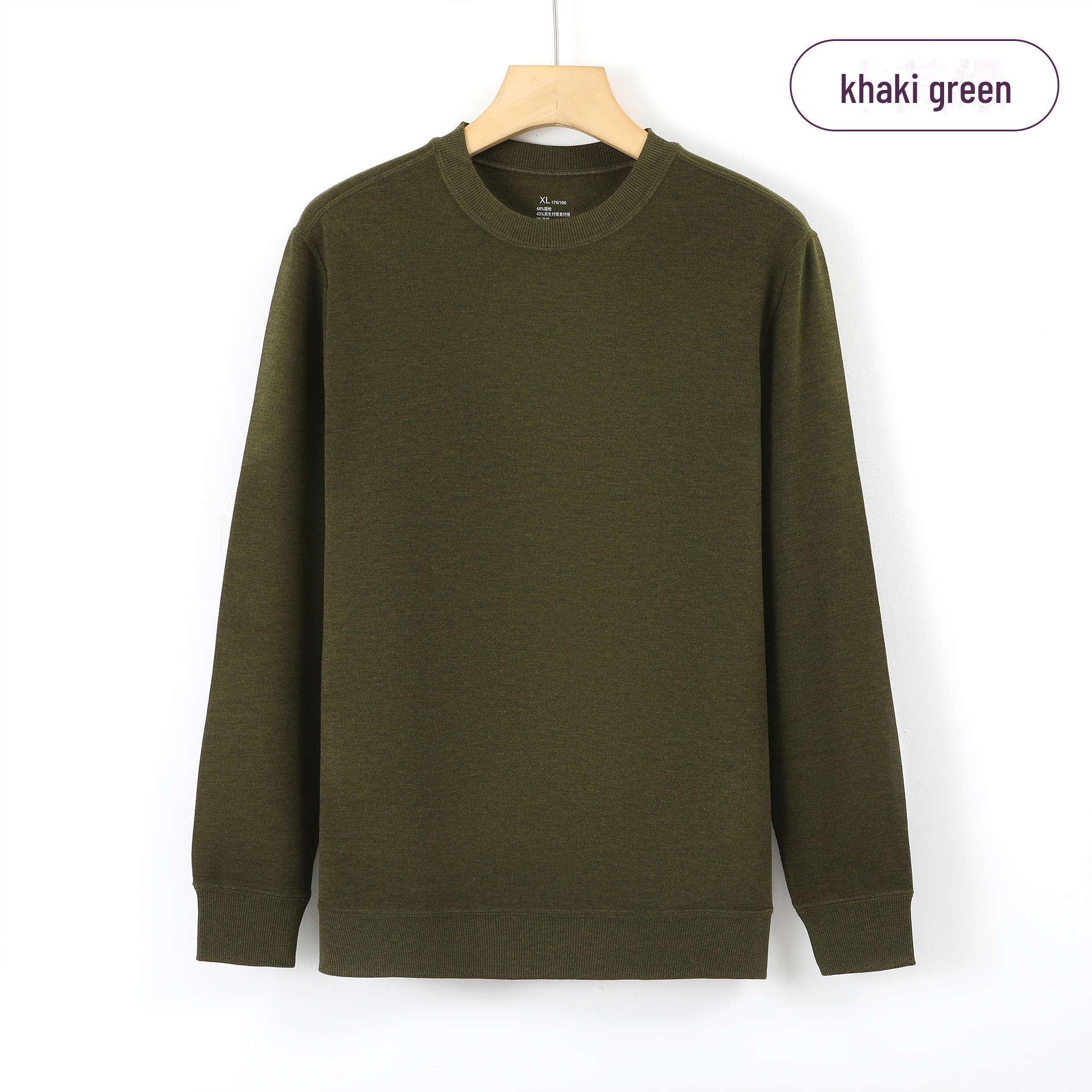 

Мужская базовая рубашка German Velvet Thermal — теплая и антибактериальная для осени/зимы XL (130-150 catties) зелёный