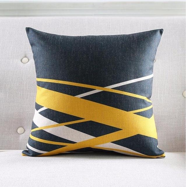 Design Nordic Geometric Striped Sofa Pillow Thick Linen Decorative Cushions